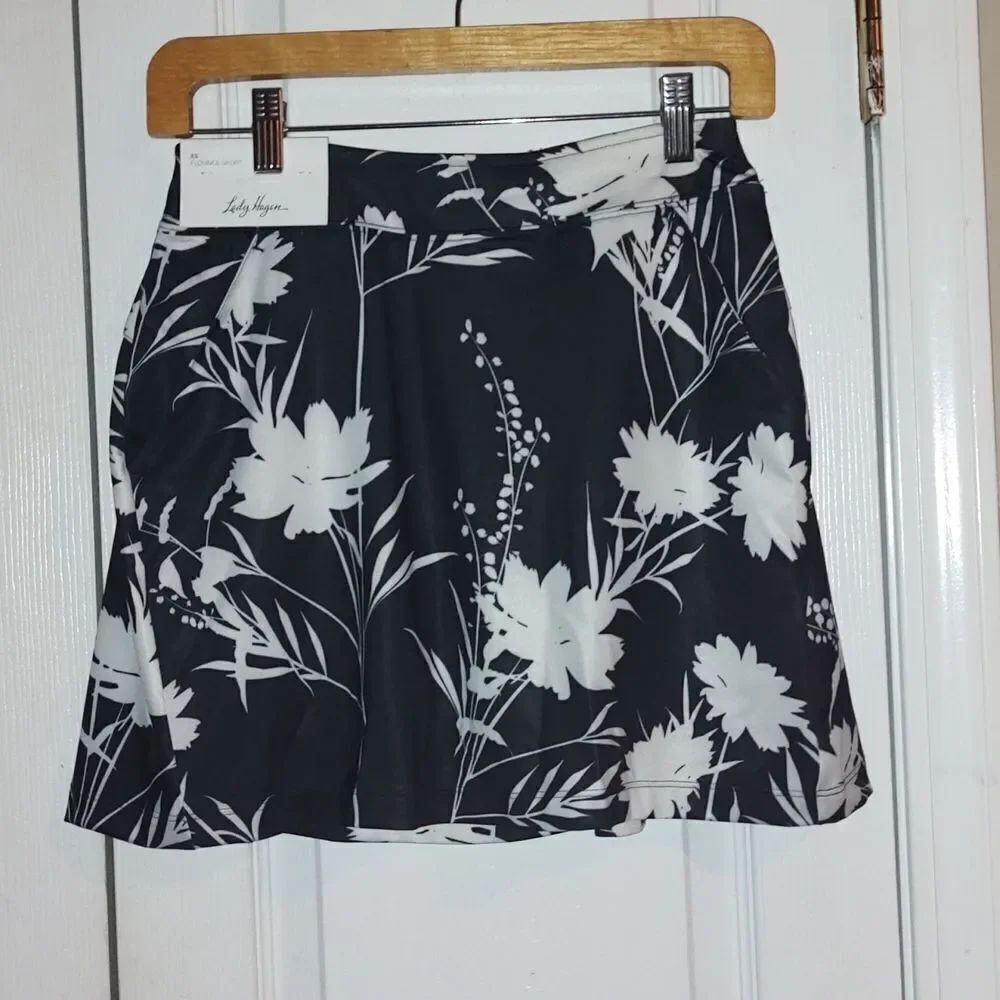 Lady Hagen cocktail hour 16" floral Golf Flounce Skort Skirt Sz XS NWT
